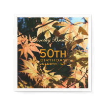 50e verjaardag Viering Herfst Custom P. Napkin