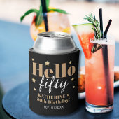 50e verjaardag viering zwart en goud blikjeskoeler