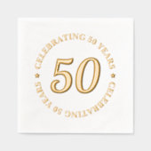50e verjaardag viert 50 jaar goud 50 folie servetten (Voorkant)