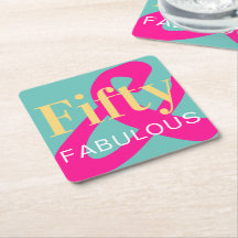 50e verjaardag Vijftig en Fabulous Bold Bright Fee