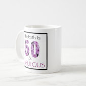 50e verjaardag Vijftig en Fabulous Chrysanthemum Koffiemok (Voorkant links)