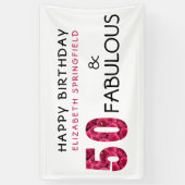 50e verjaardag Vijftig en Fabulous gepersonaliseer Spandoek (Verticaal)