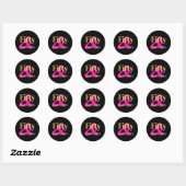 50e verjaardag Vijftig en Fabulous Zwart Goud Roze Ronde Sticker (Vel)