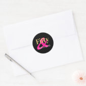 50e verjaardag Vijftig en Fabulous Zwart Goud Roze Ronde Sticker (Envelop)