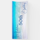 50e verjaardag Vijftig en fantastisch strand Spandoek (Verticaal)