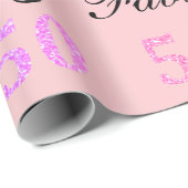 50e verjaardag Vijftig Fabulous Naam Roze Glitter Cadeaupapier (Rol Hoek)