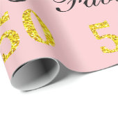 50e verjaardag Vijftig Fabulous Pink Gold Glitter Cadeaupapier (Rol Hoek)