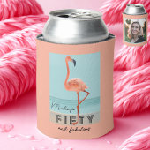 50e verjaardag Vijftig fantastische roze flamingo  Blikjeskoeler
