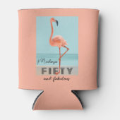 50e verjaardag Vijftig fantastische roze flamingo Blikjeskoeler (Voorkant)
