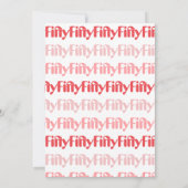 50e verjaardag Vijftig moderne partij roze rood Kaart (Achterkant)