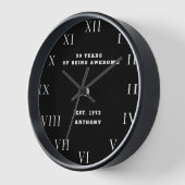 50e verjaardag Vijftig Zwart  Modern Elegant (Hoek)