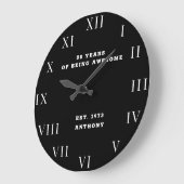 50e verjaardag Vijftig Zwart  Modern Elegant Grote Klok (Hoek)