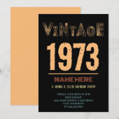 50e verjaardag Vintage 1973 Dagfeest Kaart (Voorkant / Achterkant)