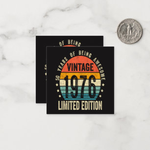 50e verjaardag Vintage 1976 Limited Edition Notitiekaartje