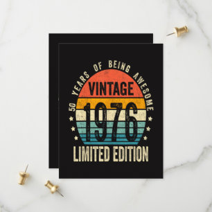 50e verjaardag Vintage 1976 Limited Edition Save The Date