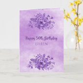 50e verjaardag vioolbloemen kaart (Gele Bloem)