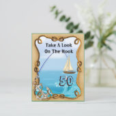 50e verjaardag Vissen Uitnodigingen voor MANNEN (Staand voorkant)