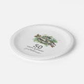 50e verjaardag | VISSEN | | Waterverf vis Papieren Bordje (Gekanteld)