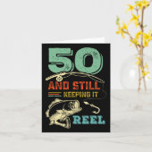 50e verjaardag Vissende 50 Mannen vissers Pu Kaart (Gele Bloem)