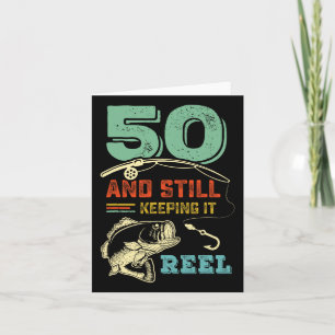 50e verjaardag Vissende 50 Mannen vissers Pu Kaart
