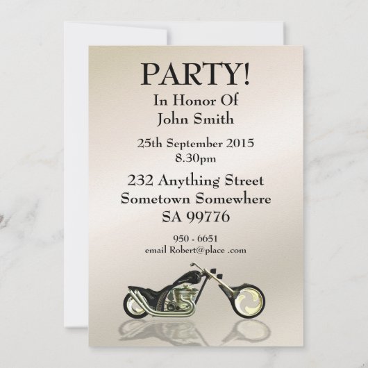 50e verjaardag Vlamingmotor partijuitnodiging Kaart (Achterkant)