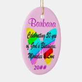 50E VERJAARDAG VLINDER GEPERSONALISEERD ORNAMENT (Rechts)