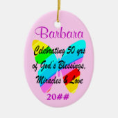 50E VERJAARDAG VLINDER GEPERSONALISEERD ORNAMENT (Voorkant)