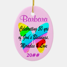 50E VERJAARDAG VLINDER GEPERSONALISEERD ORNAMENT