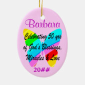 50E VERJAARDAG VLINDER GEPERSONALISEERD ORNAMENT (Achterkant)