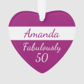 50e verjaardag Voeg Fabulous 50 roze Ornament toe (voorkant)