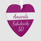 50e verjaardag Voeg Fabulous 50 roze Ornament toe (voorkant)