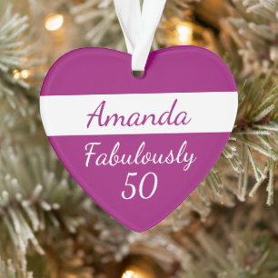 50e verjaardag Voeg Fabulously 50 Roze Ornament to