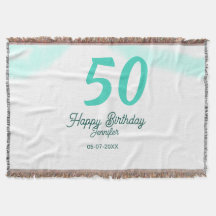 50e verjaardag voeg naam datum jaar groene pastel 