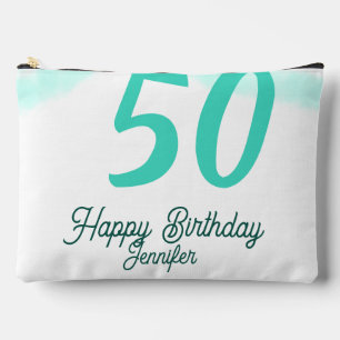 50e verjaardag voeg naam datum jaar groene pastel etui
