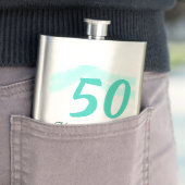 50e verjaardag voeg naam datum jaar groene pastel  flacon (Voorbeeld)
