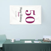 50e verjaardag voeg naam datum jaar mauve sjabloon spandoek (Beurs)