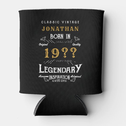 50e verjaardag Voeg naam toe: Legendary Black Gold Blikjeskoeler (Voorkant)