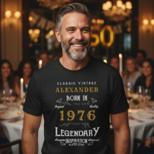 50e verjaardag Voeg toe Jouw naam Geboren 1975 Leg T-shirt