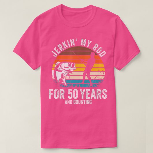50e verjaardag voor Fisherman Funny Vissen Bday T-shirt (Design voorkant)