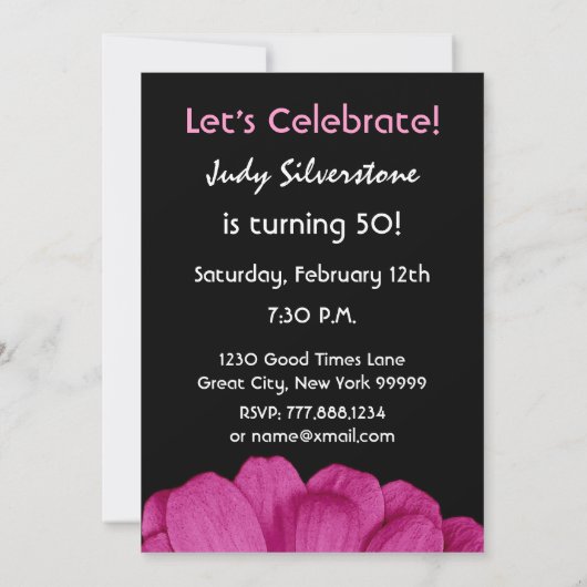 50e verjaardag voor haar roze Daisy W1818 Kaart (Achterkant)