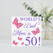 50e verjaardag voor mam kaart (Staand voorkant)