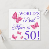 50e verjaardag voor mam kaart (Voorkant / Achterkant in situ)