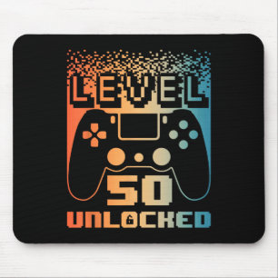 50e verjaardag voor mannen level 50 unlocked gamer muismat