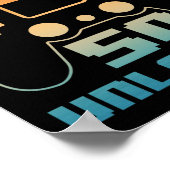 50e verjaardag voor mannen level 50 unlocked gamer poster (Hoek)