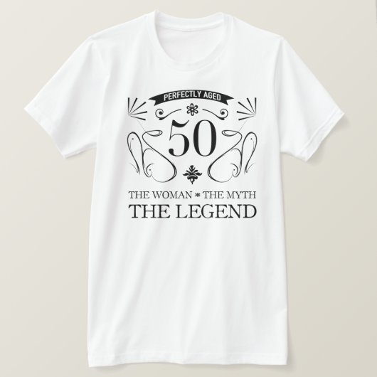 50e verjaardag voor vrouwen t-shirt (Design voorkant)
