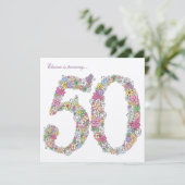 50e verjaardag Voorjaarsbloem Aangepaste uitnodigi Kaart (Staand voorkant)