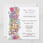 50e verjaardag Voorjaarsbloem Aangepaste uitnodigi Kaart (Achterkant)