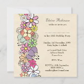 50e verjaardag Voorjaarsbloemen Aangepaste uitnodi Kaart (Achterkant)