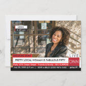 50e verjaardag Vrouwen Funny TV News Kaart (Voorkant)