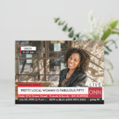 50e verjaardag Vrouwen Funny TV News Kaart (Staand voorkant)